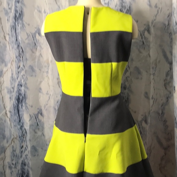 Lollipop By dieu Designer Club yellow gray fitted sleeveless dress line - Picture 7 of 12